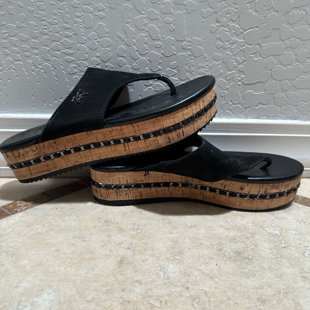 Karl Lagerfeld wedged sandals sz 8.5